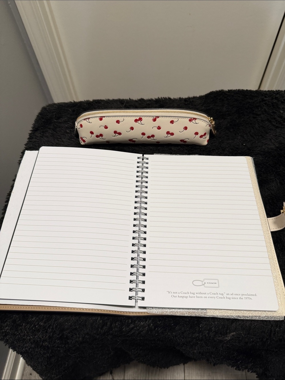 Coach Cream & and Cherry Print Notebook &  Pencil Case - Picture 3 of 3